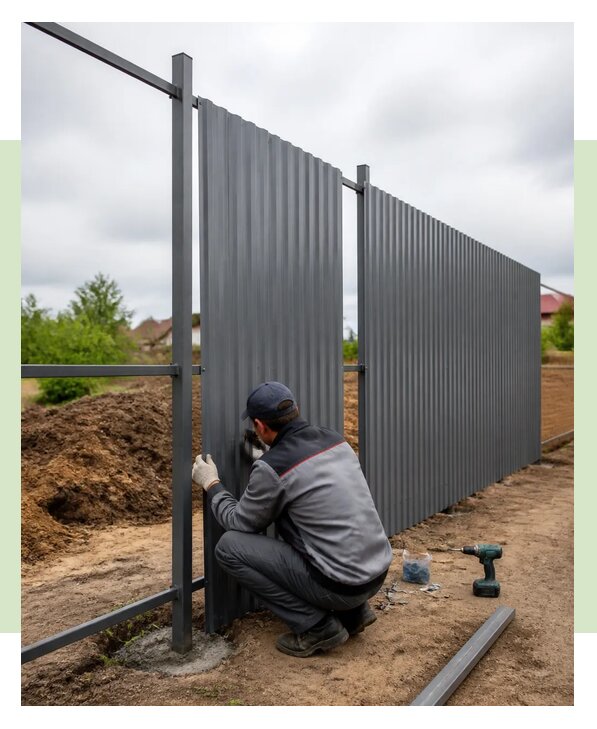 Профессиональный монтаж забора из профнастила в Нижнеудинске